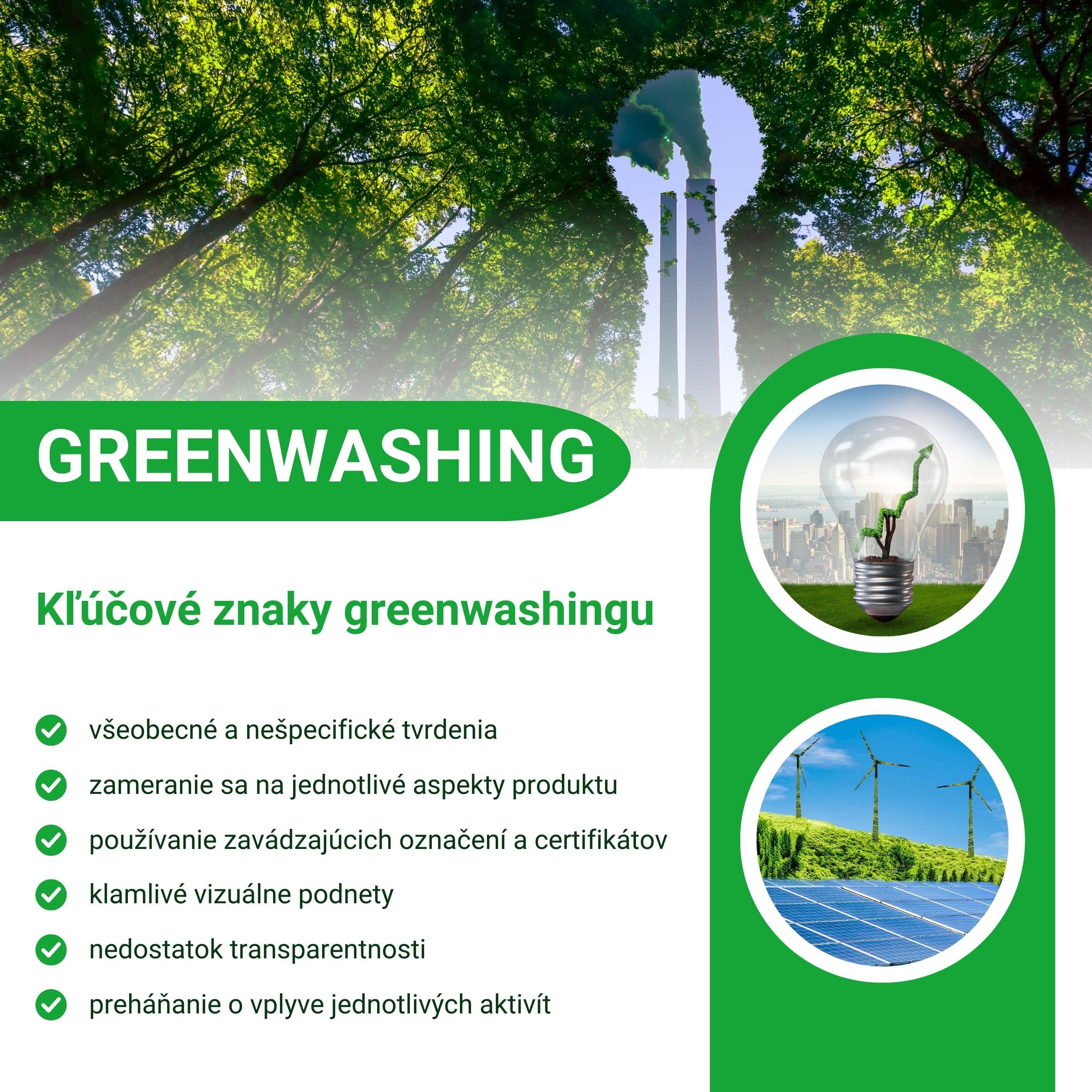 kľúčové znaky greenwashingu, infografika